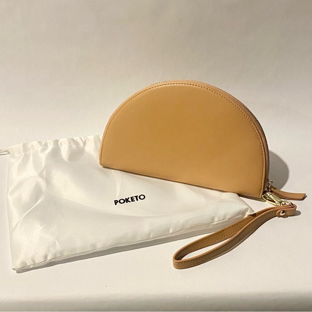 Poketo Nude Half Moon Clutch